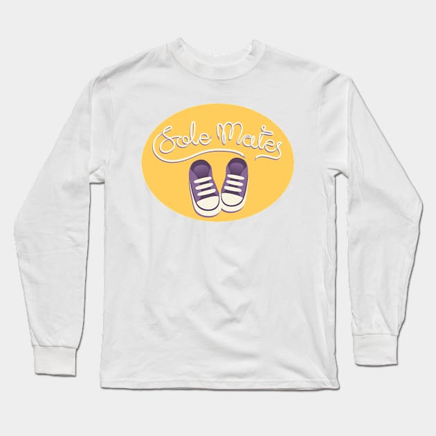 Sole Mates - Yellow and Purple Long Sleeve T-Shirt by Abbilaura